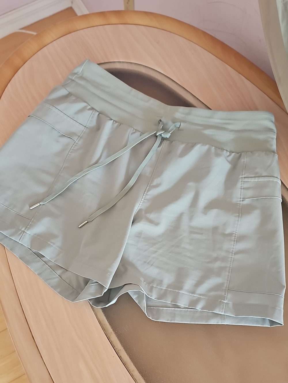 Light Sage Athletic Drawstring Shorts